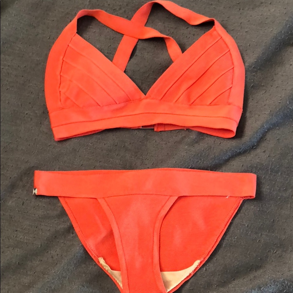 Herve leger bikini coral XS